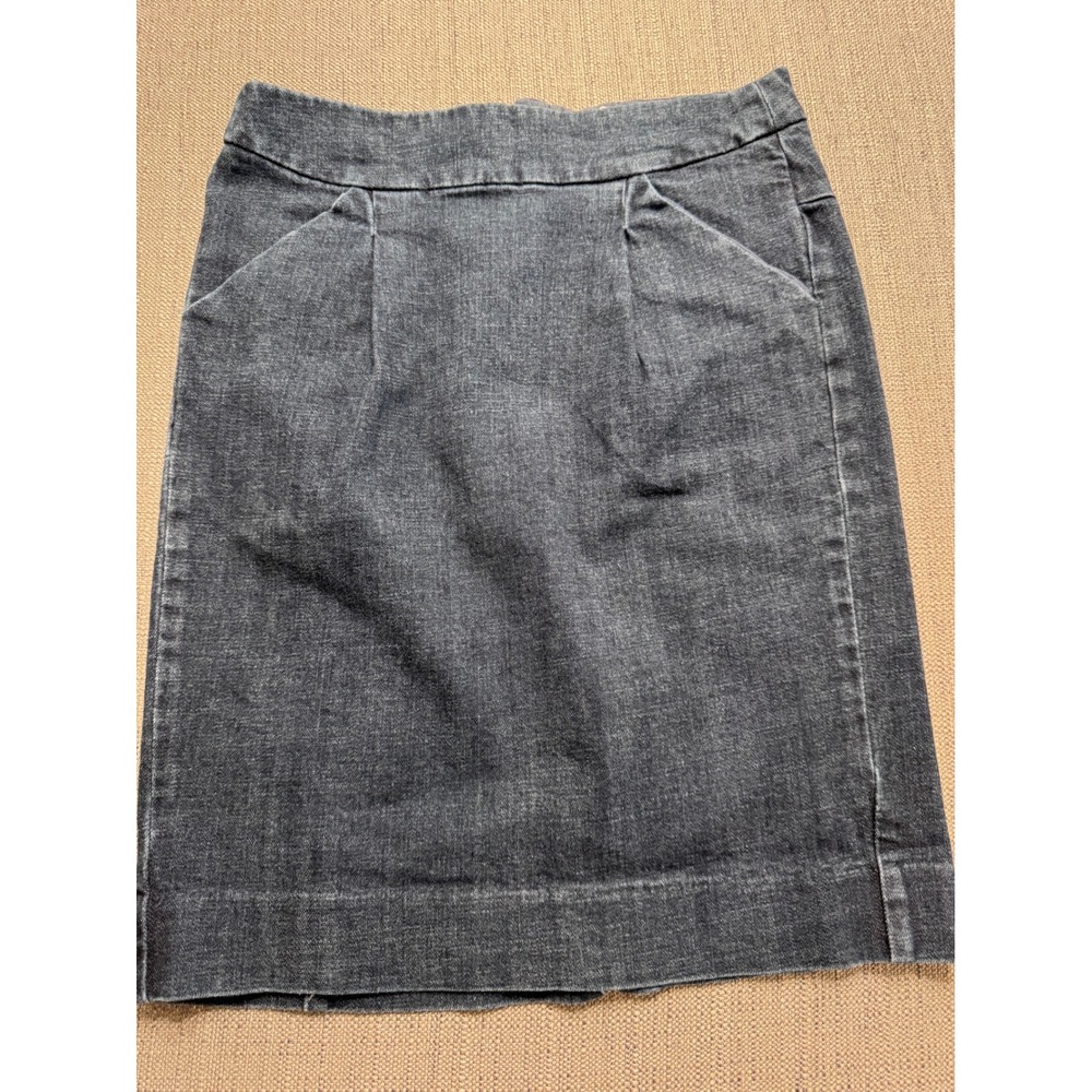 J.Crew The Pencil Skirt Dark Wash Denim Blue Cotton Blend Size 6 RN77388
